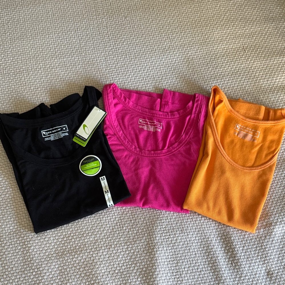 Tek Gear Women's Tank Tops - Black, Pink, Orange